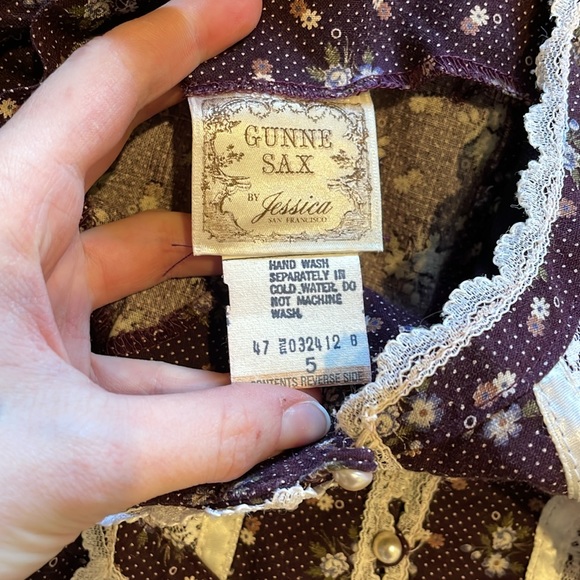 Gunne sax plum maxi dress size 5 - Picture 3 of 6